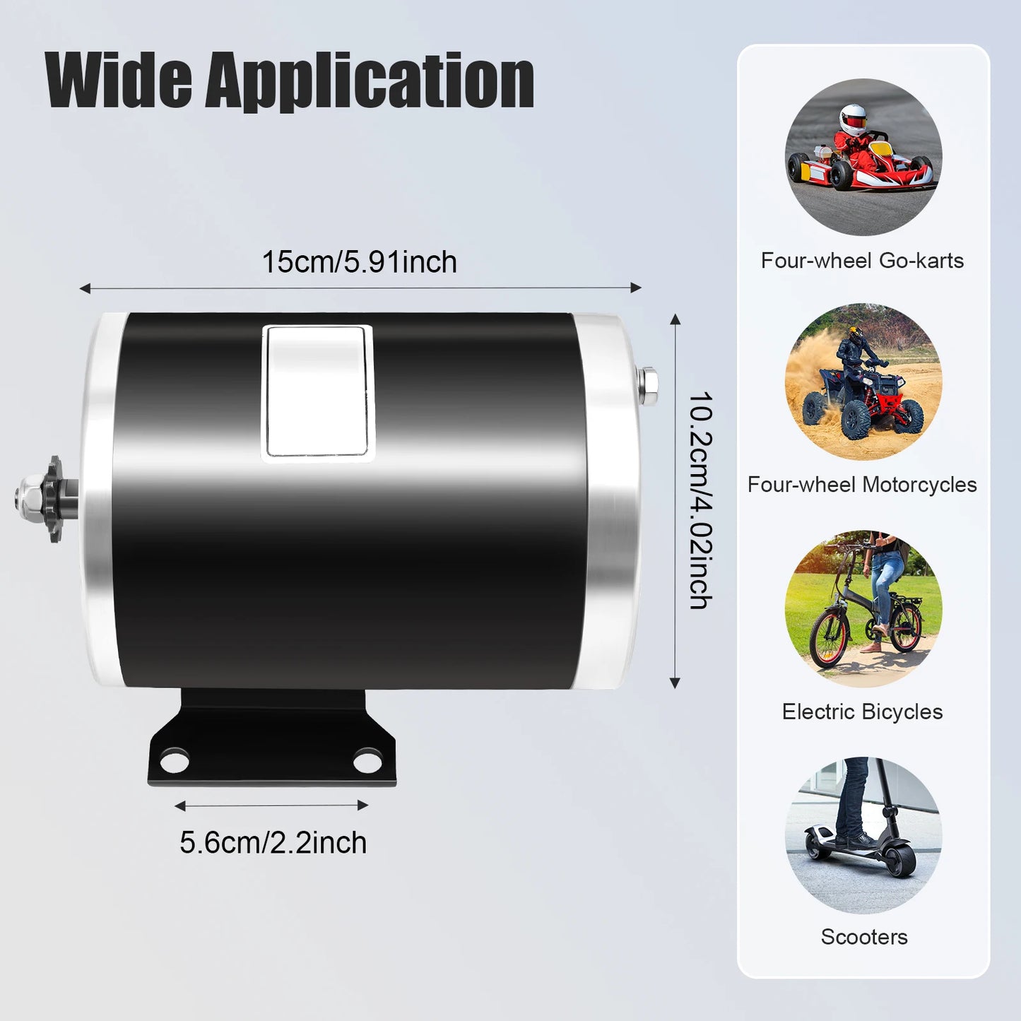 MY1020 1000W 36V Brushed DC Motor for Go Kart DIYers