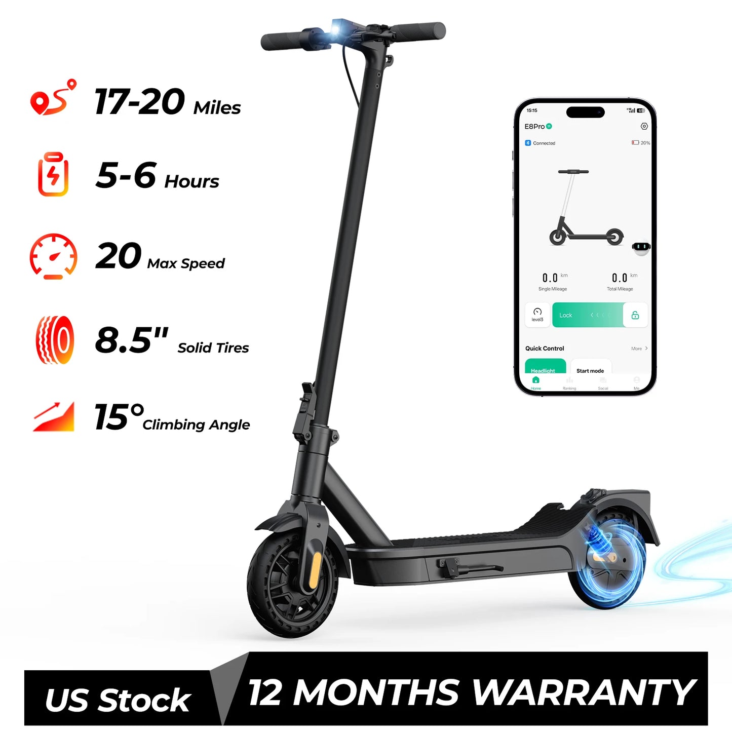 Hero 1000W Foldable Electric Scooter E10 Pro With App