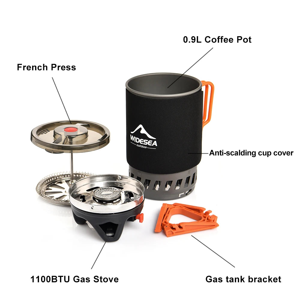 Widesea Camping Cooking System With Heat Exchanger Gas Stove