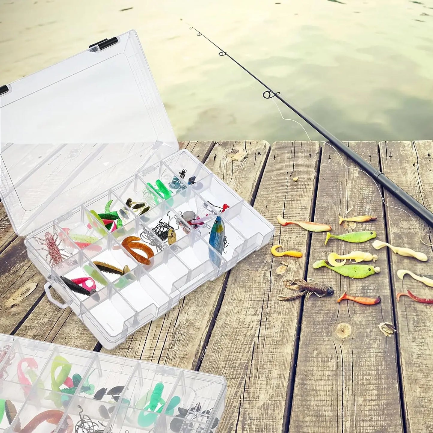 4-Piece 3600 Tackle Trays With Removable Dividers Storage Organizer