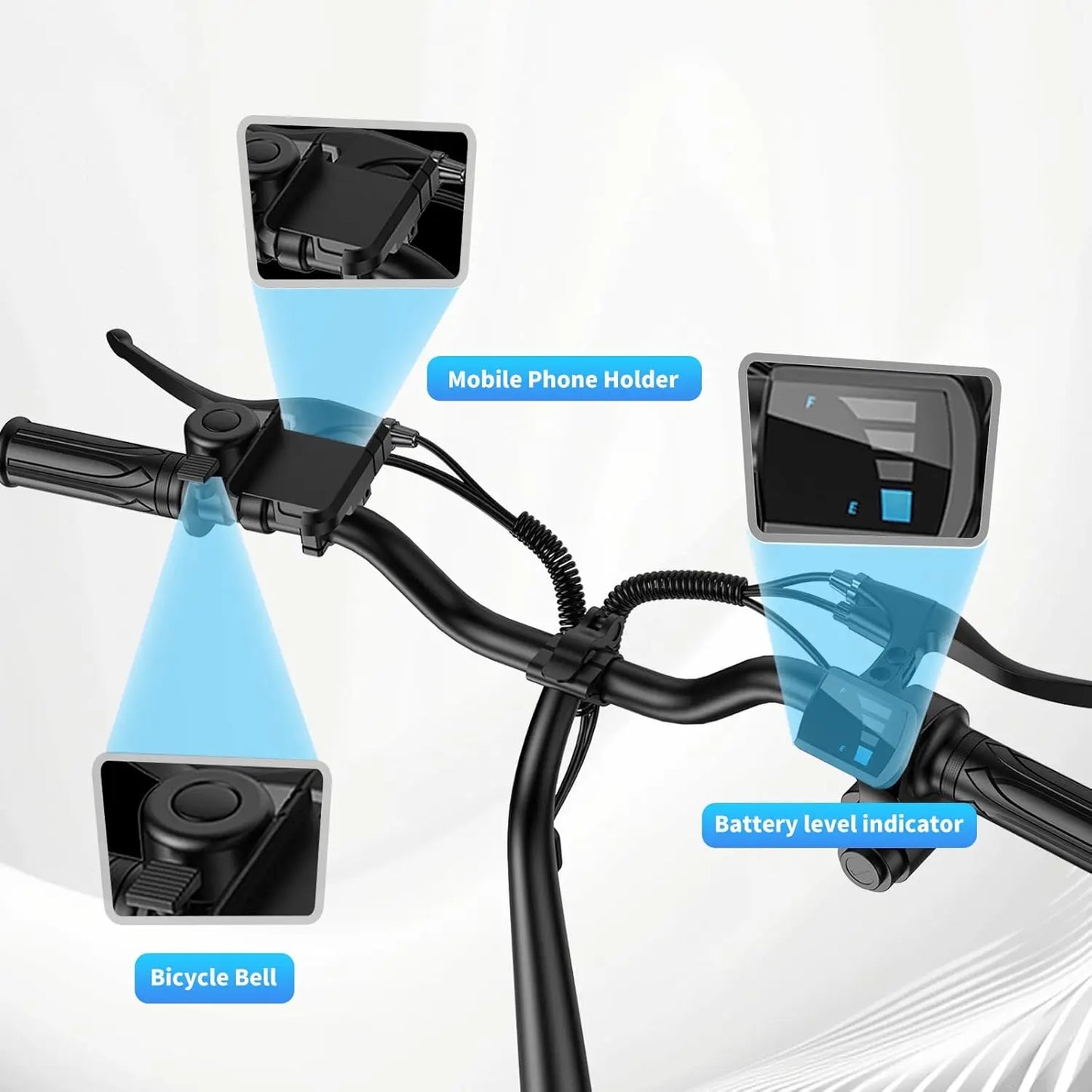 INSDRGNC14 Foldable Electric Bicycle With Seat And 900W Motor