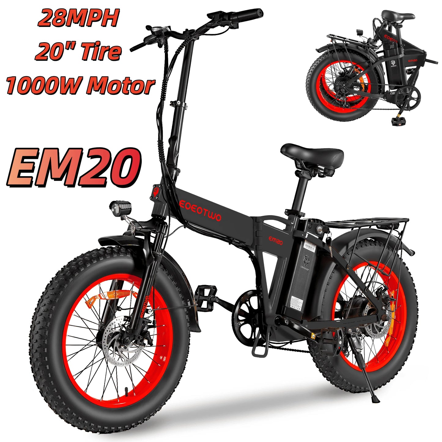 EOEOTWO 1500W E-Bike With 34MPH Speed And 48V Battery