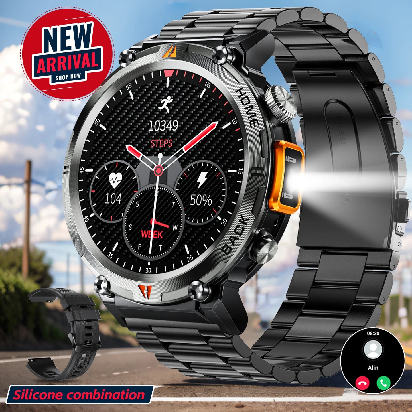 LaNikar KE3 Bluetooth Call Smart Watch For Men Full Touch Health Monitor