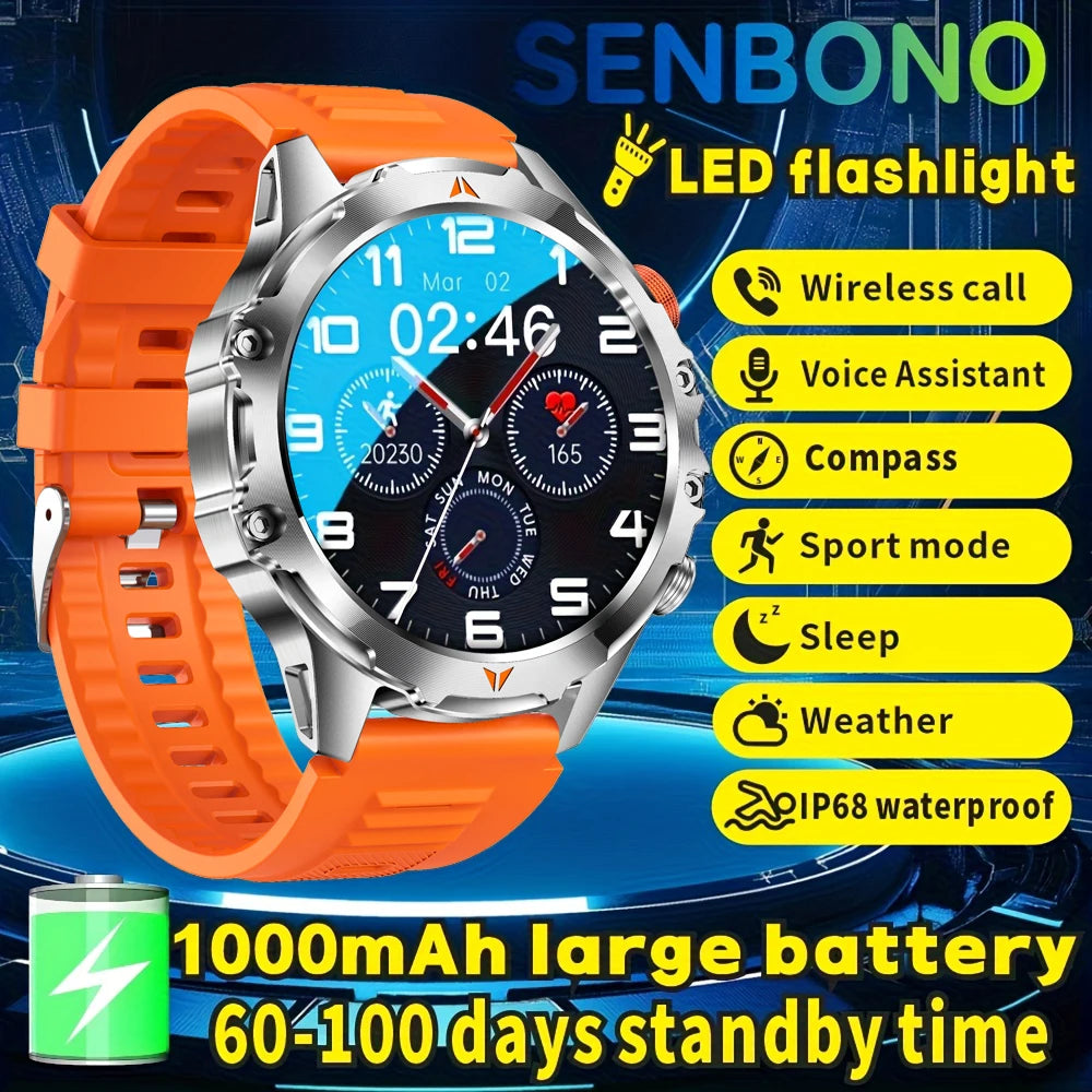 SENBONO Smart Watch IP68 Waterproof Fitness Tracker With BT Call
