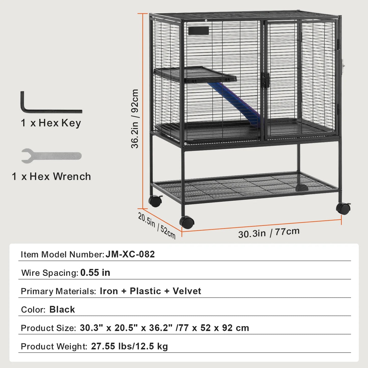 SucceBuy Rolling Metal Ferret Cage Quad Tier Habitat