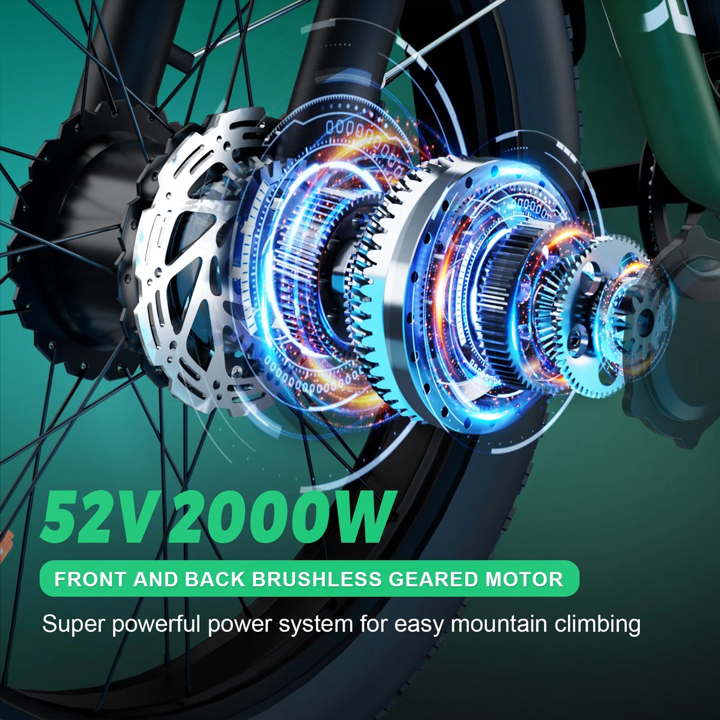 ZEEGRC S1 Electric Mountain Bike 52V Dual Motor Full Suspension