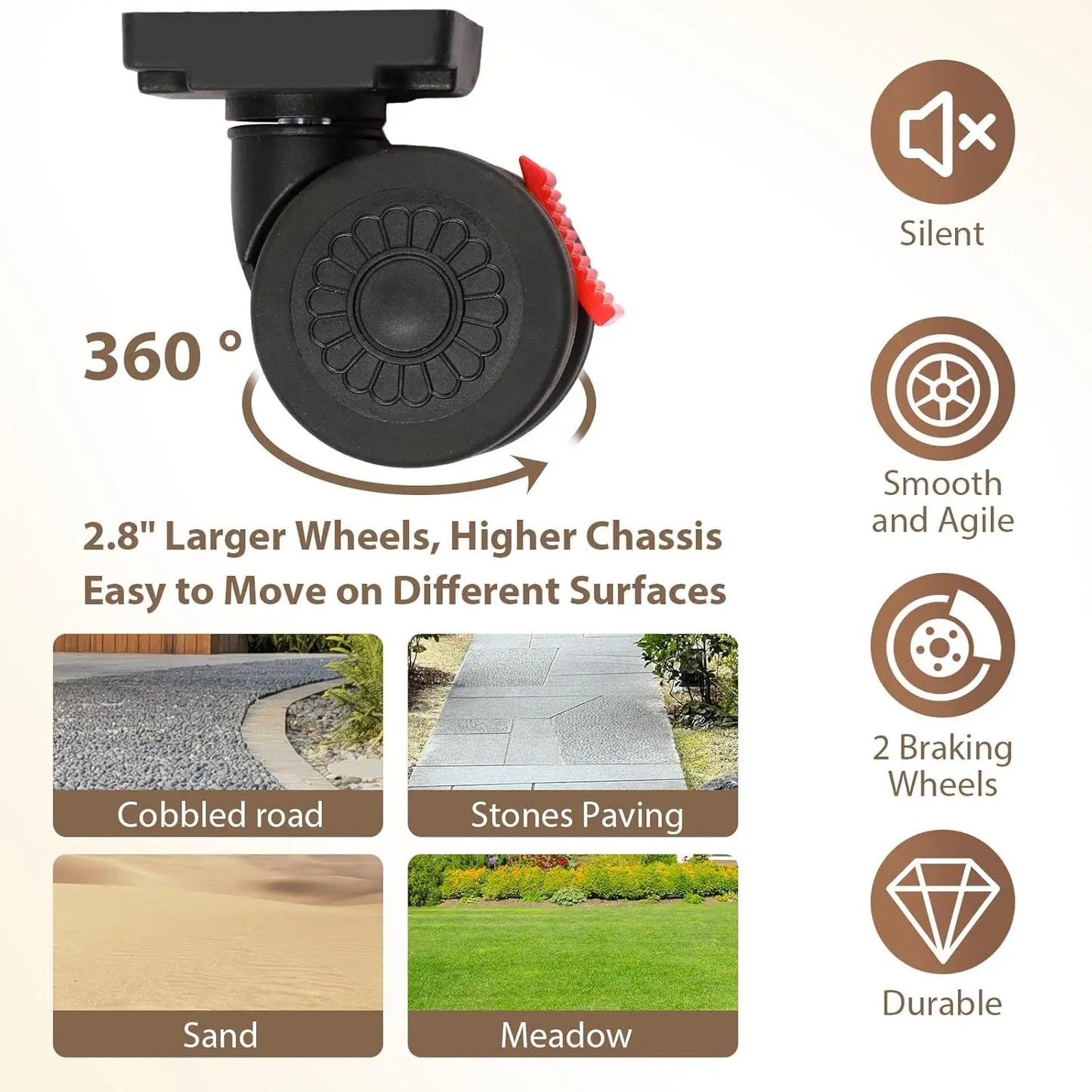 360 Rotating Foldable Storage Cart Heavy Duty Mobile Organizer