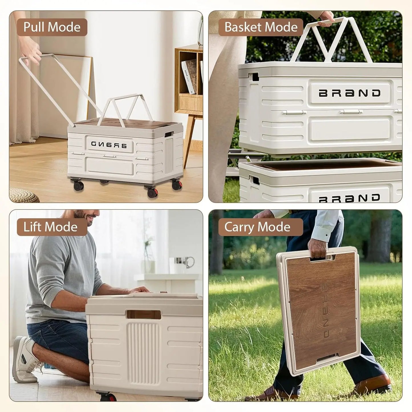 360 Rotating Foldable Storage Cart Heavy Duty Mobile Organizer