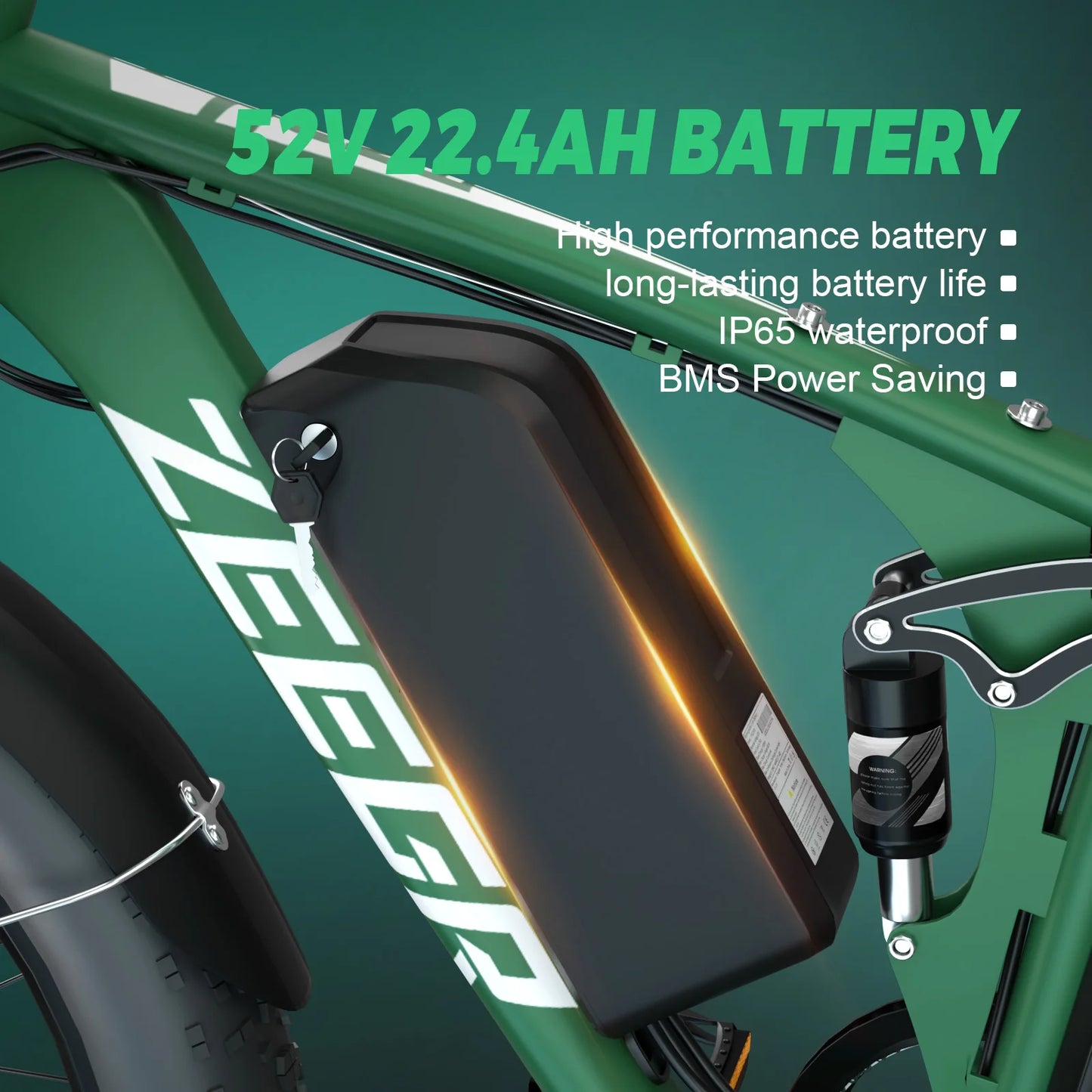 ZEEGRC S1 Electric Mountain Bike 52V Dual Motor Full Suspension