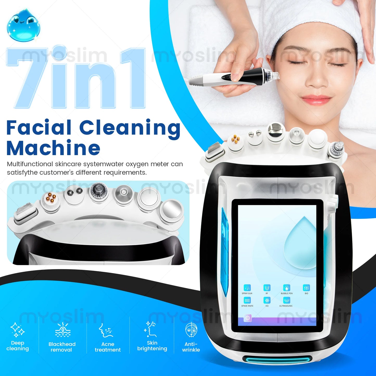 TAIXL 7 In 1 Hydra Oxygen Dermabrasion Facial Machine