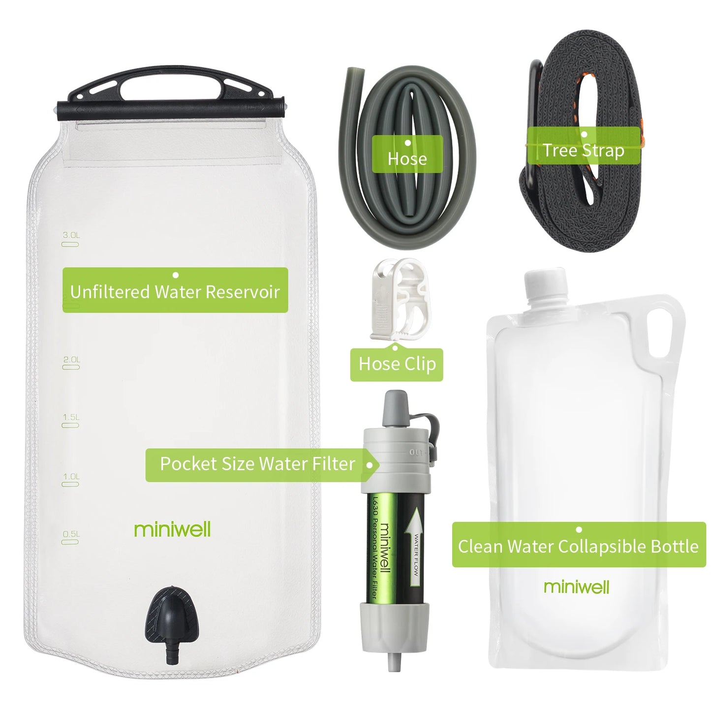 Miniwell L630 Personal Camping Water Filter Straw Purifier