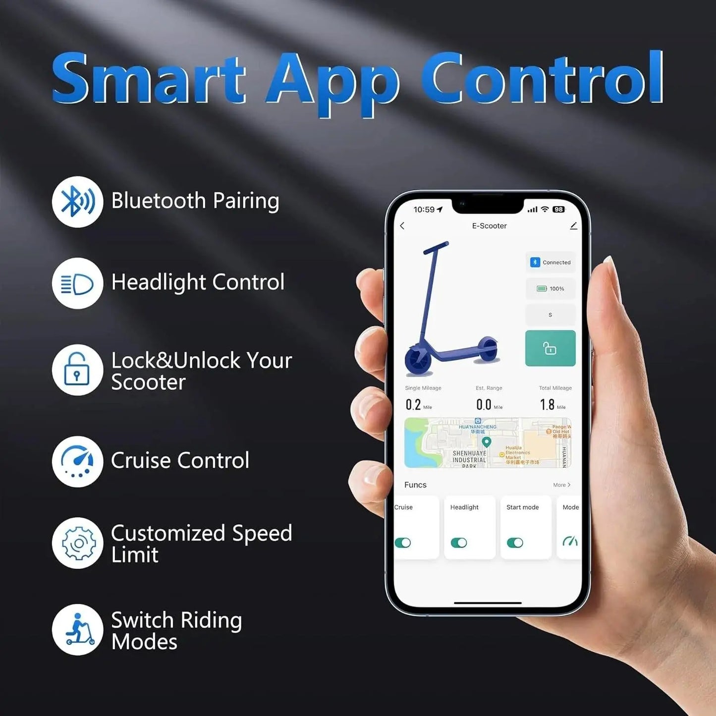 AOVOPRO ESMAX Electric Scooter 500W Smart Folding App