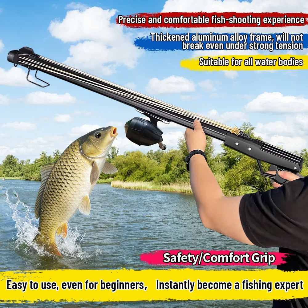 Fishing Slingshot Rod With Reel Aluminum Portable Fishing Tool