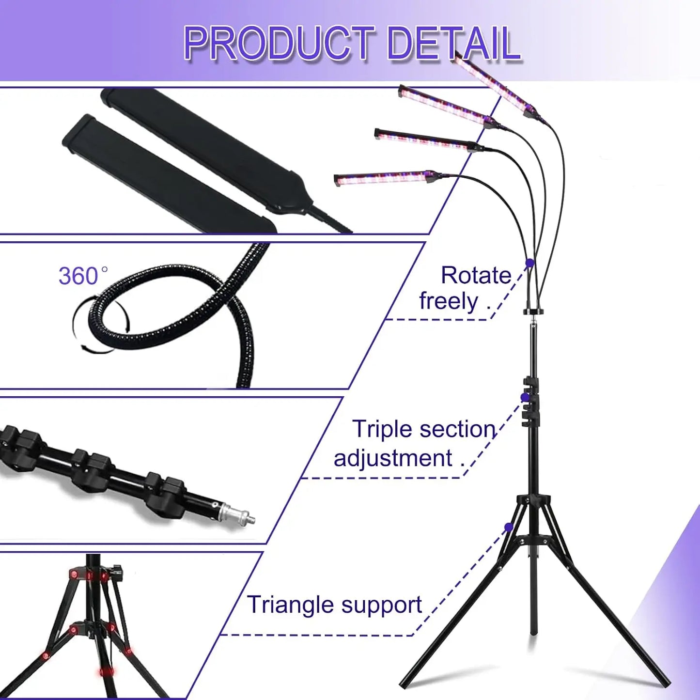 KTS 360 Rotation Tanning Solarium Lamp 4-Head 60W Whole Body