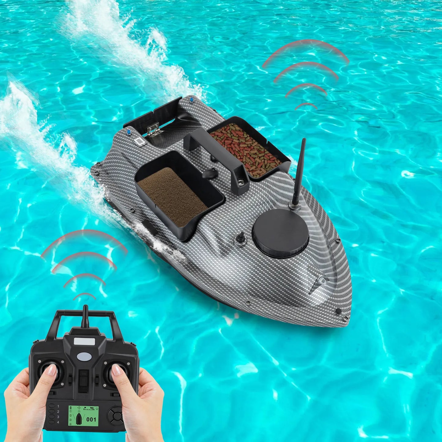 Rechargeable GPS Fishing Bait Boat With 2 Batteries 16 Positioning