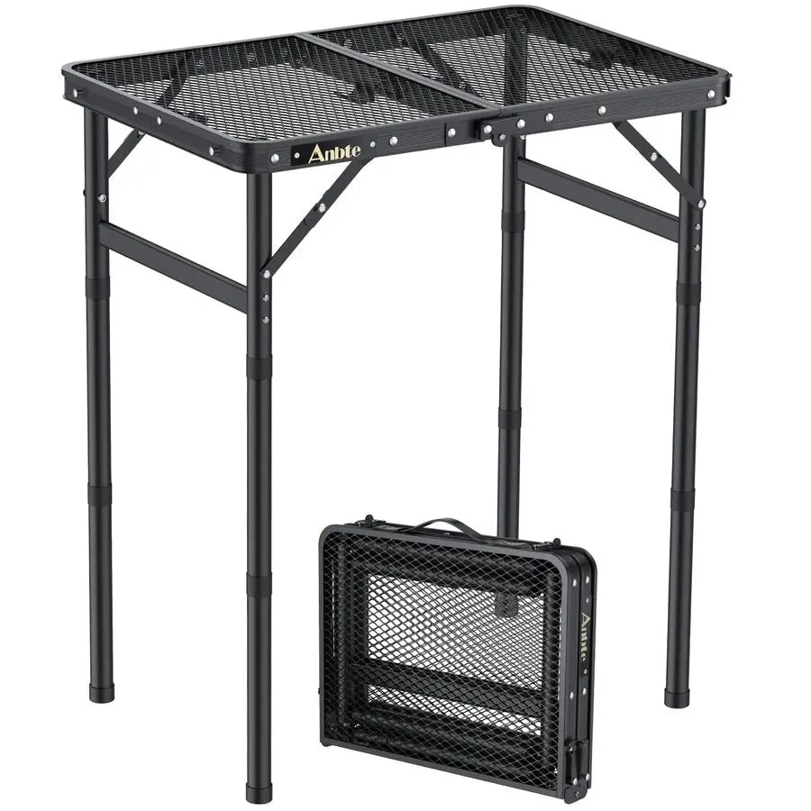 Folding Grill Table Aluminum Camping Table With Adjustable Height