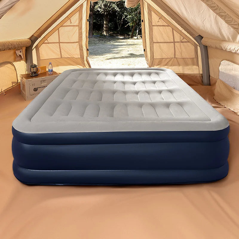 PVC Inflatable Camping Mattress With Built In Pump Outdoor
