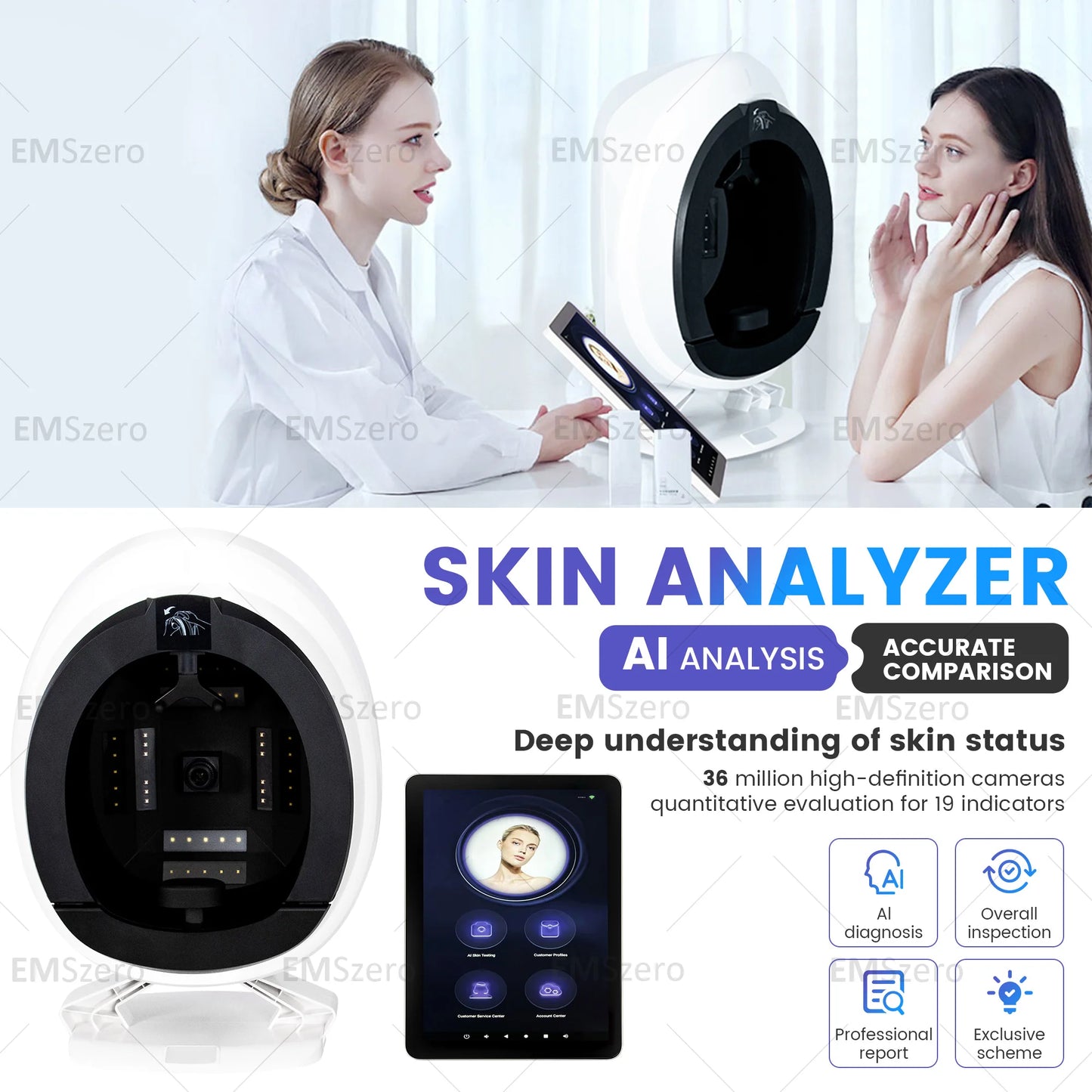 Myoslim AISIA Q1 3D AI Facial Analyzer 8 Spectrum Device