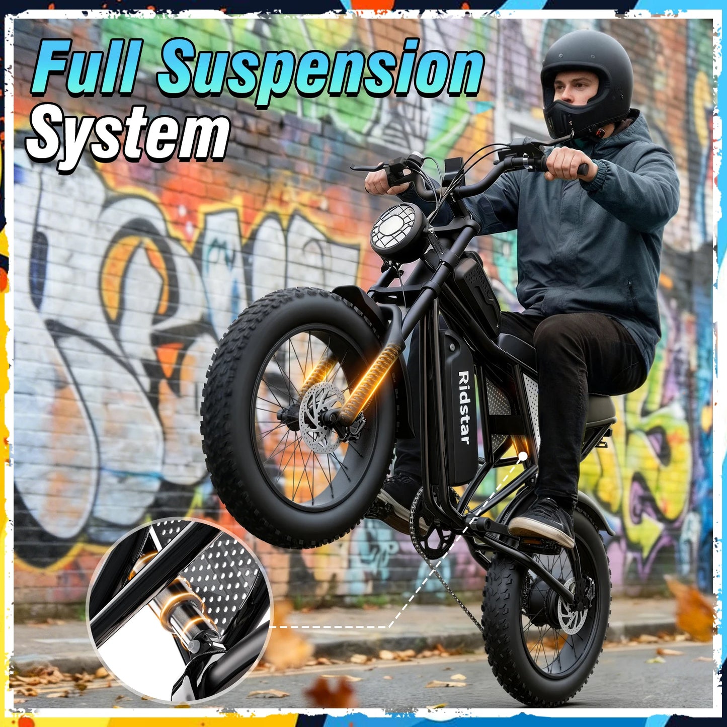 RIDSTAR MINI30 Electric Mountain Bike 1500W 28mph Fat Tire