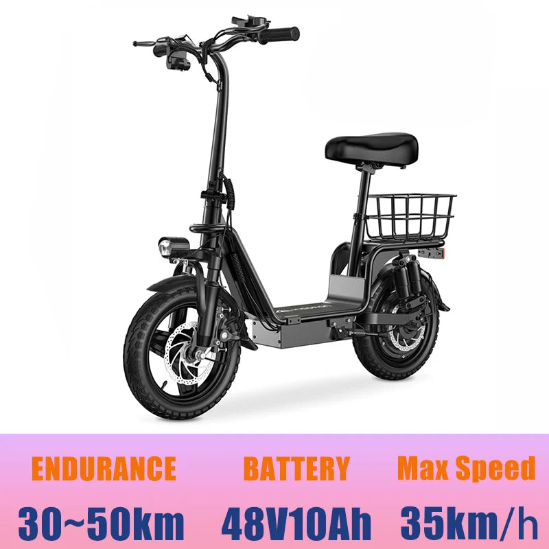 INSDRGNC14 Foldable Electric Bicycle With Seat And 900W Motor