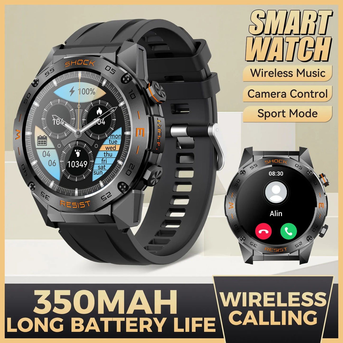 LaNikar Military Smart Watch For Men Fitness Tactical SpO2
