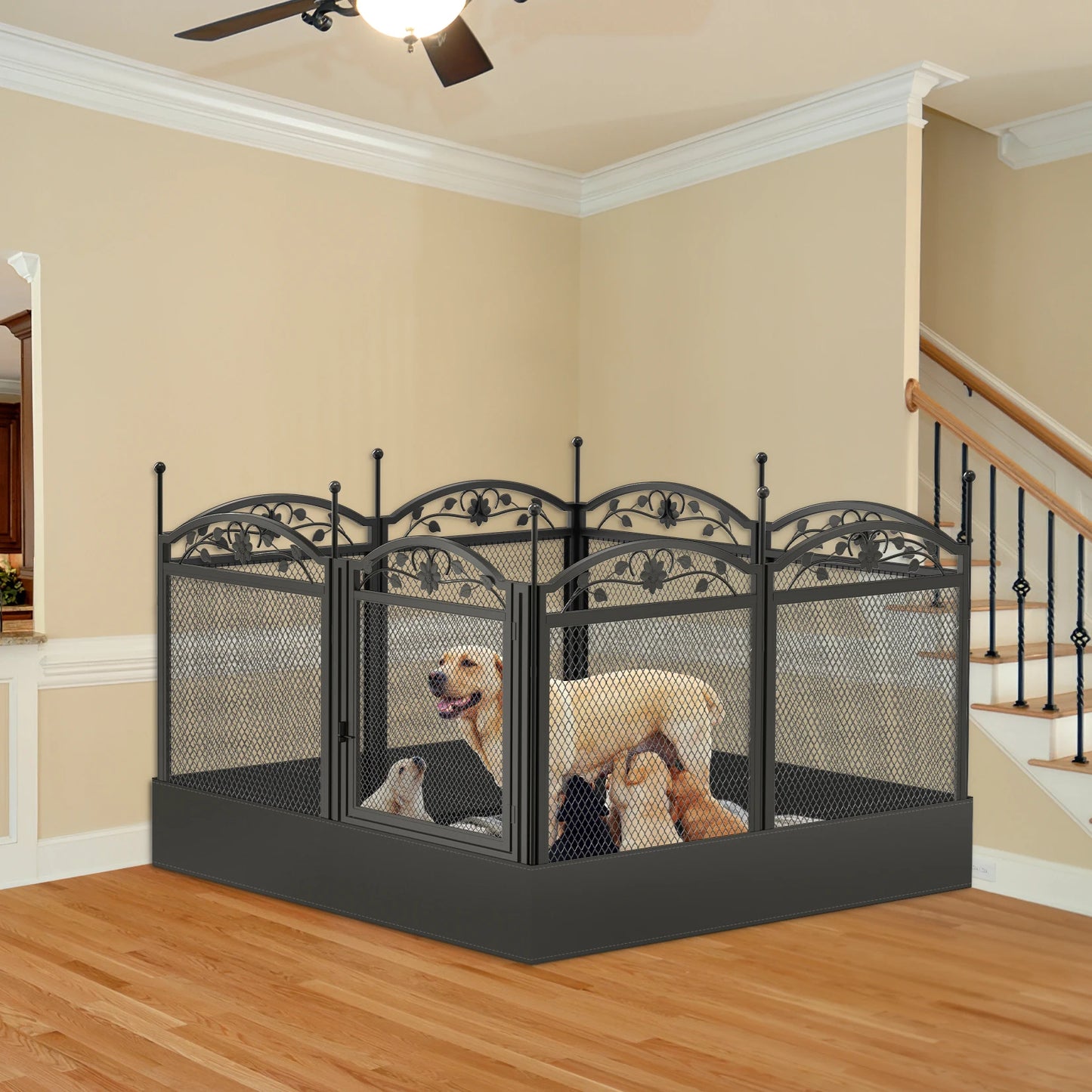 BINGOPA 8 Panel Heavy Duty Dog Playpen For Indoor Outdoor Use