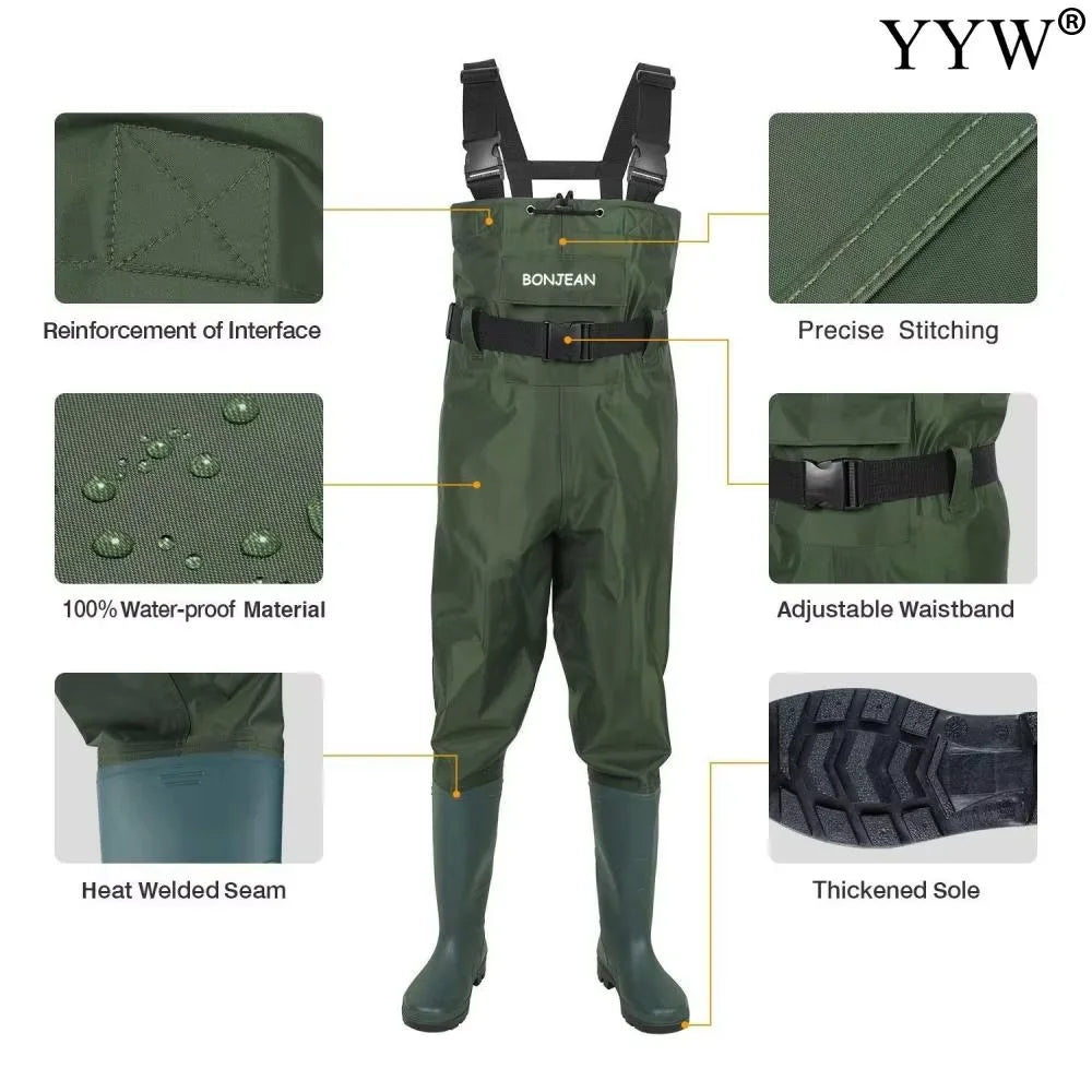 Durable Waterproof Waders With Boots for Men and Women