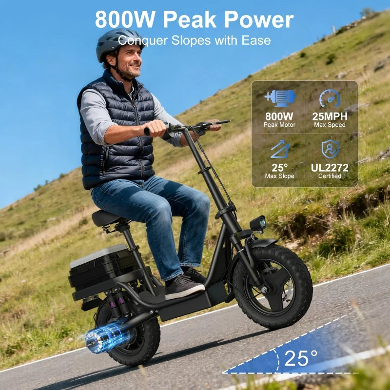 ZEFIORA 1000W Electric Scooter S10 30 Mile Range Top Speed 50 KMH