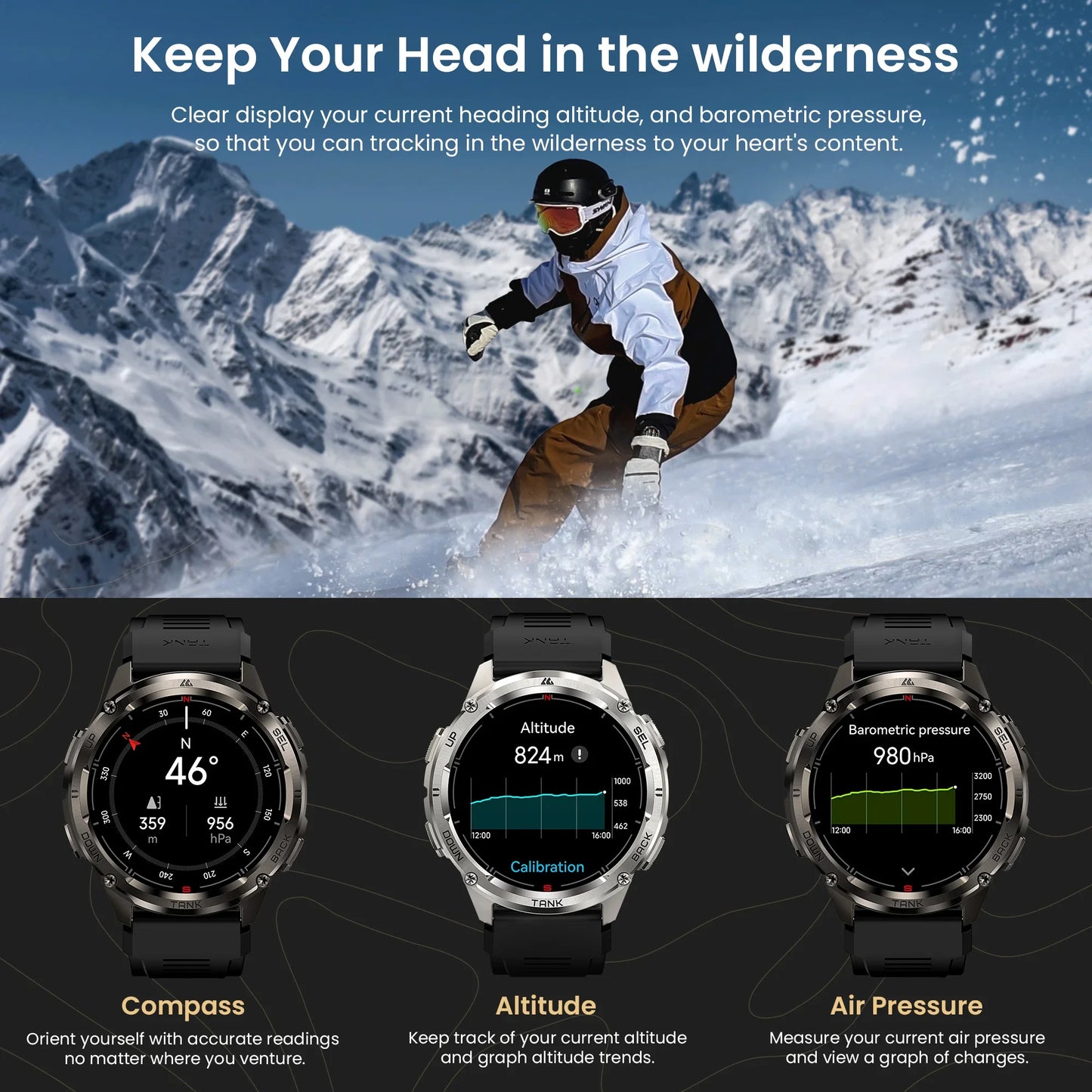 KOSPET Tank T3 Ultra 2 GPS Smartwatch With Bluetooth Calling
