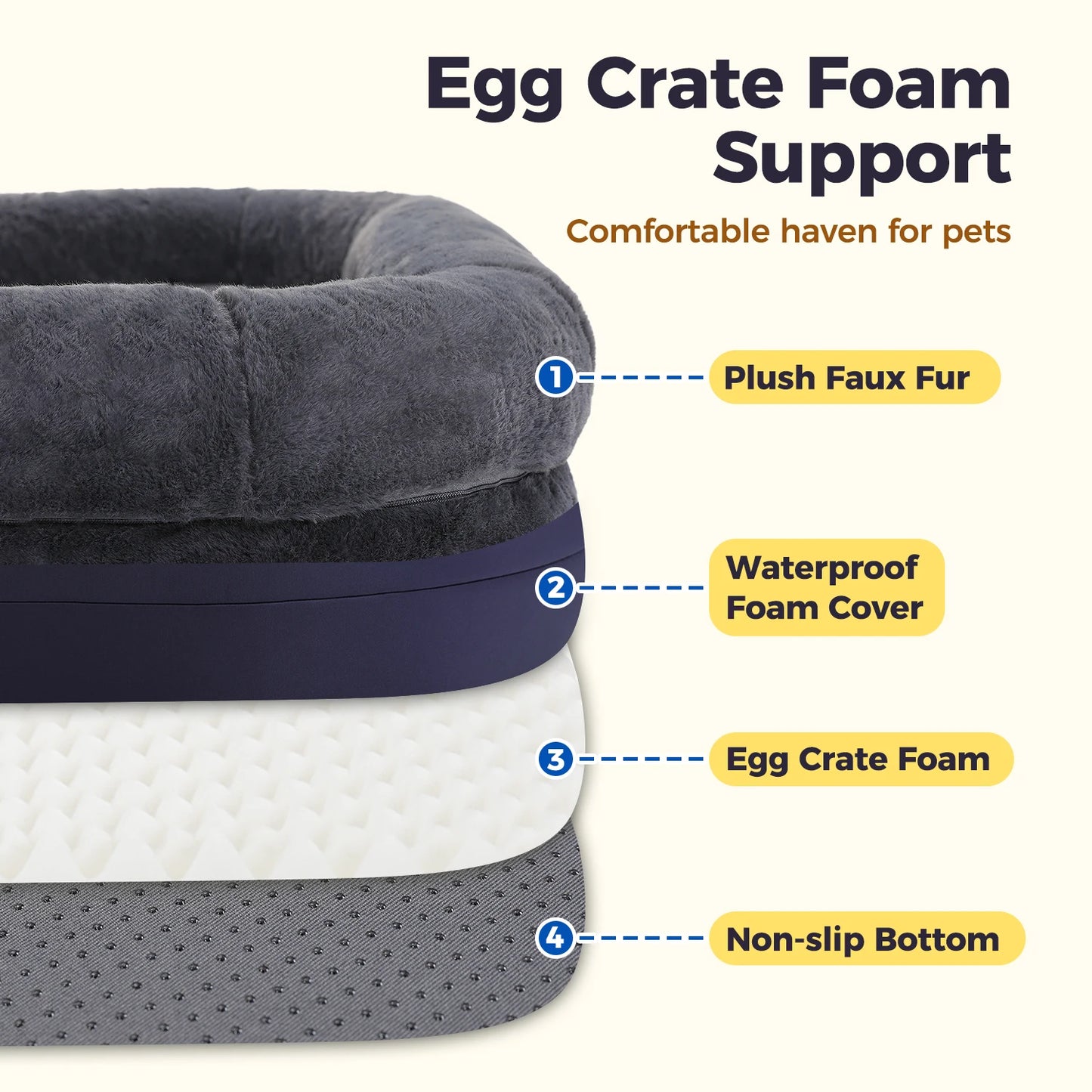 PAWZ Road Foldable Dog Bed For Adults Plush Washable Pet Sofa