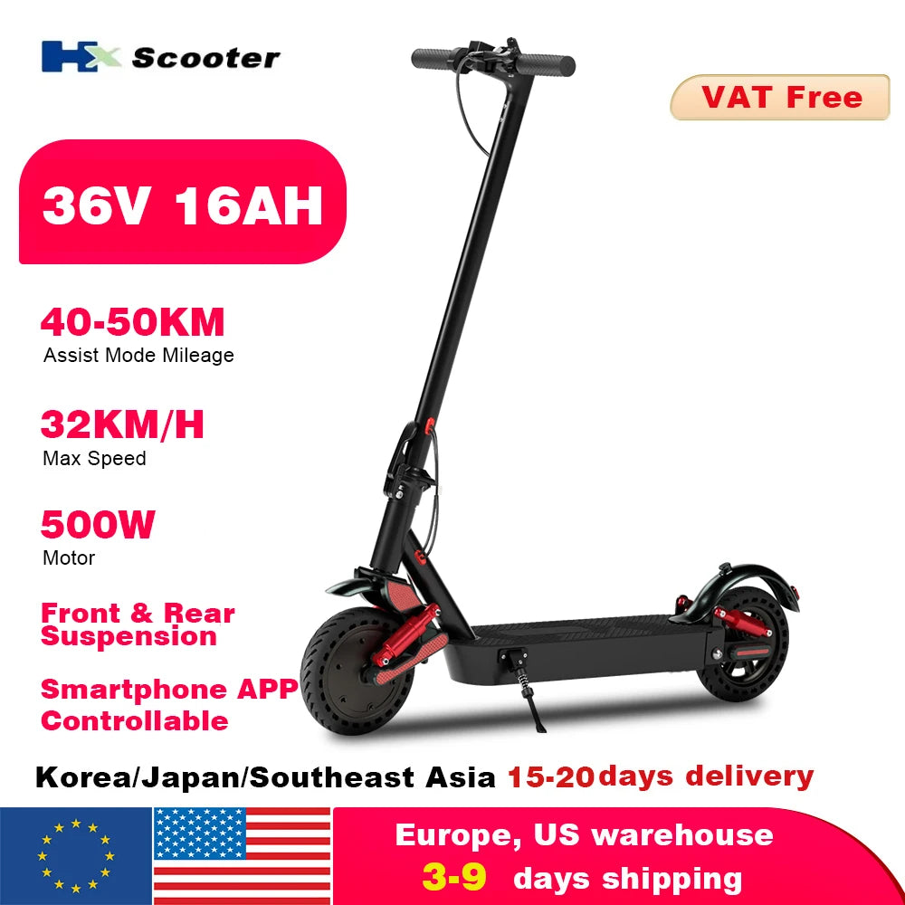 HX D06 Electric Scooter 500W 36V Foldable Smart E Scooter