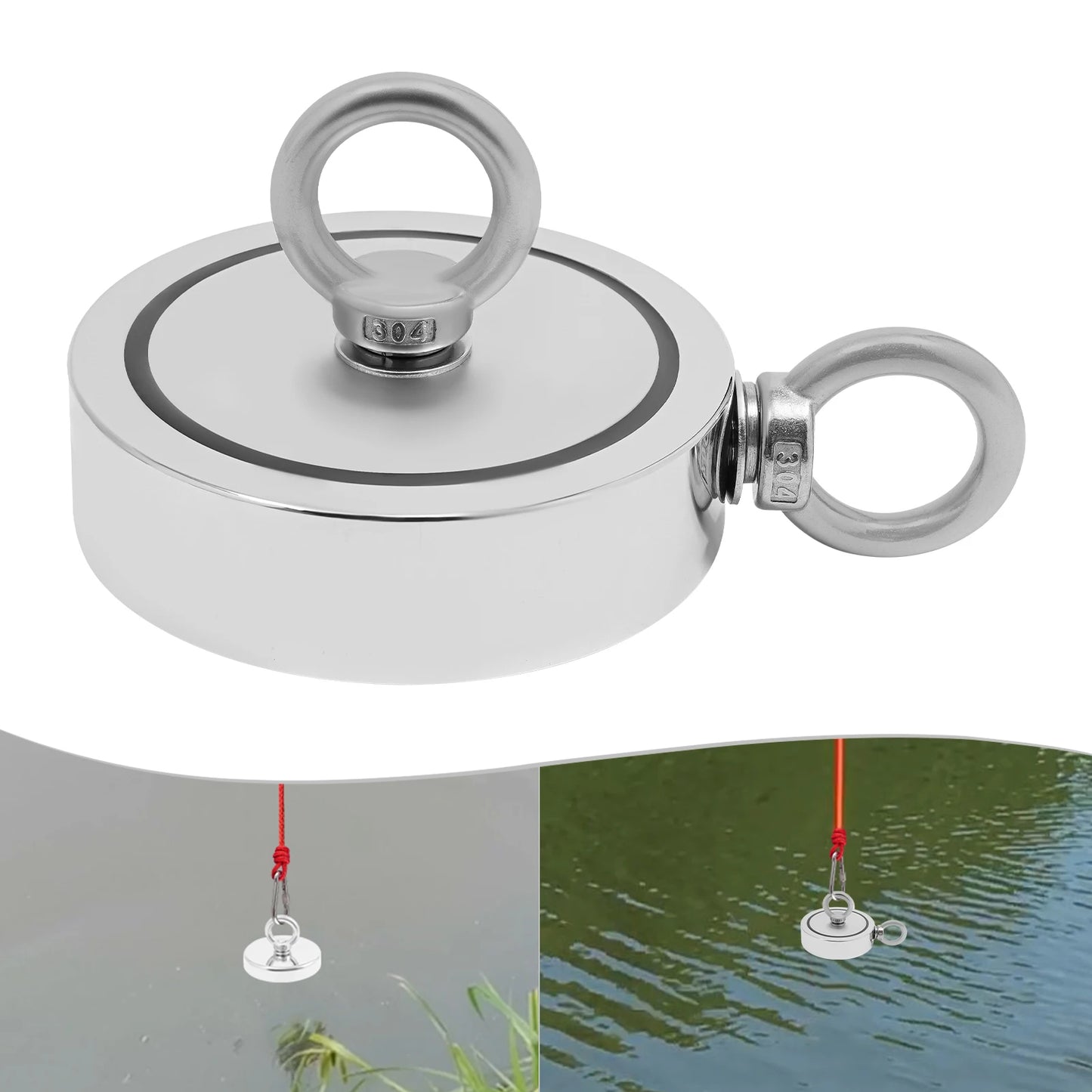 Heavy Duty Fishing Magnet Kit For Salvage With Rope