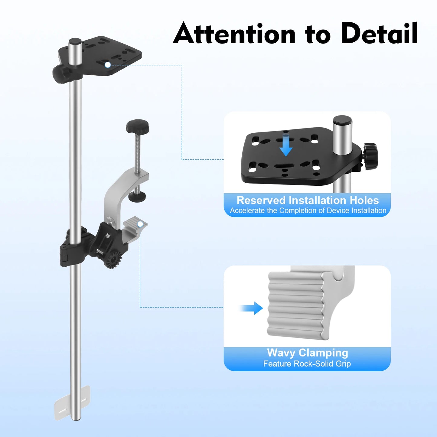 Portable Transducer Pole Mount Universal 360 Degree Rotating Fish Finder