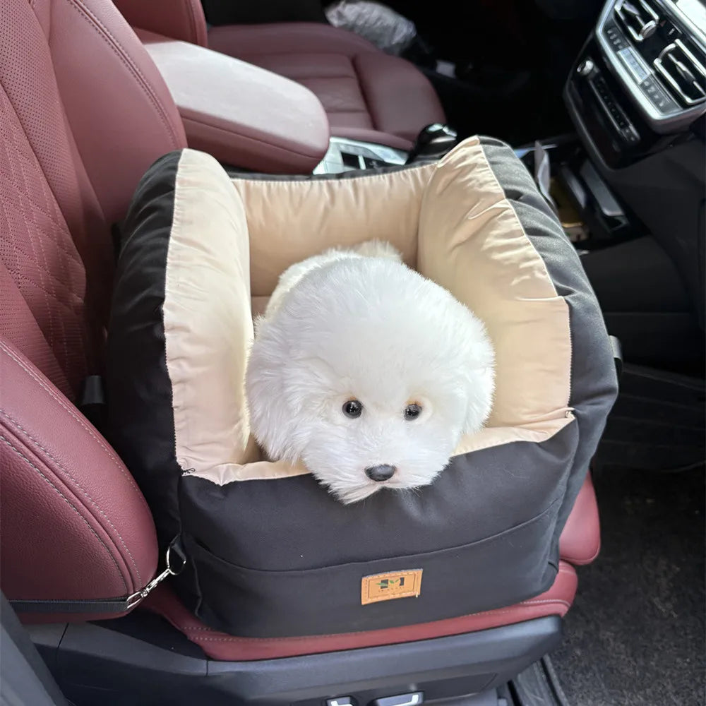 Dog Car Seat With Safety Belt All Season Travel Cushion