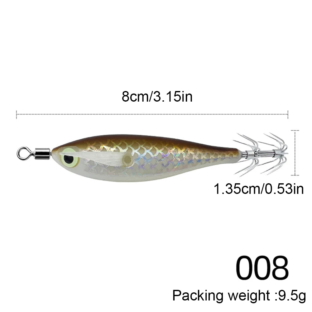 APWIKOGER Luminous Squid Jig Fishing Lure Set For Ocean Tackle