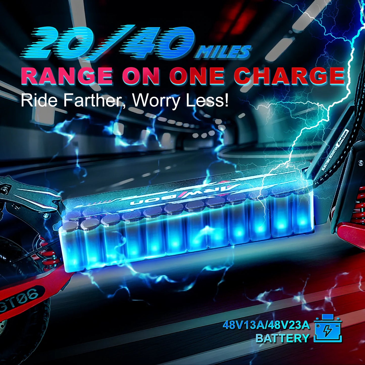 GT06 1200W Electric Scooter With Dual Suspension Off Road