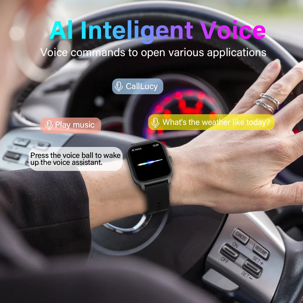 LAXASFIT Smart Watch Bluetooth Call Voice Assistant 100 Sports Android IOS