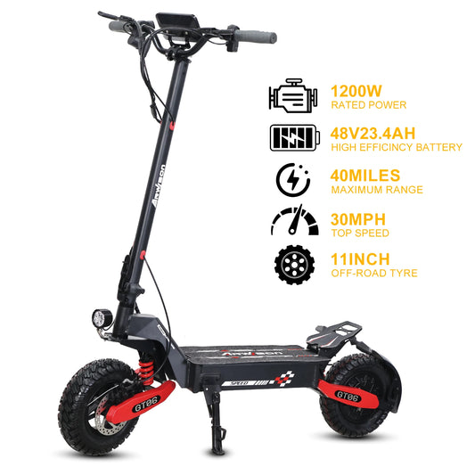 GT06 1200W Electric Scooter With Dual Suspension Off Road