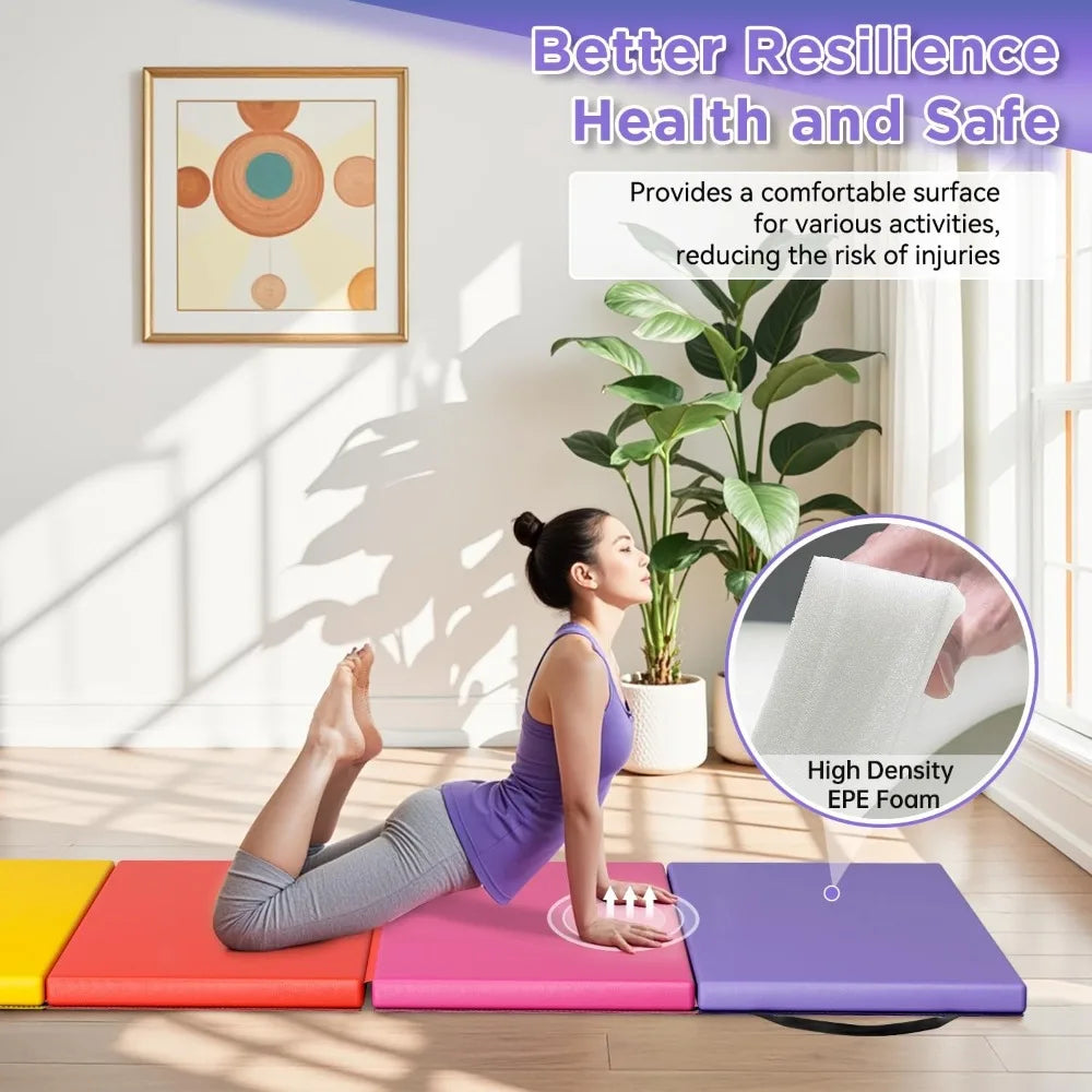Gymnastics Tumbling Mat Portable Foldable For Yoga And Training