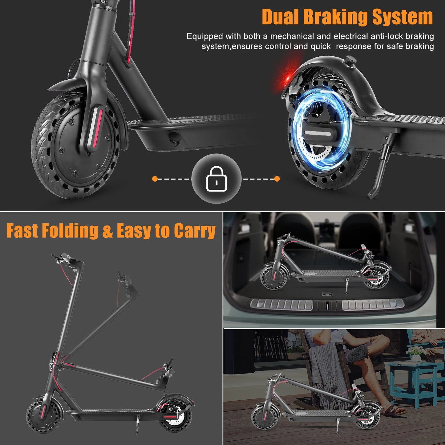 AILIFE Electric Scooter With Smart App Foldable 350W Motor