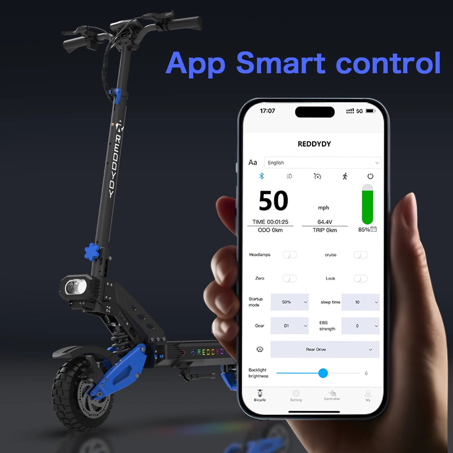 REDDYDY Electric Offroad Scooter 5000W 50 MPH 55 Mile Range
