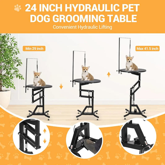 HiMISS 360 Rotating Hydraulic Dog Grooming Table for Small Dogs