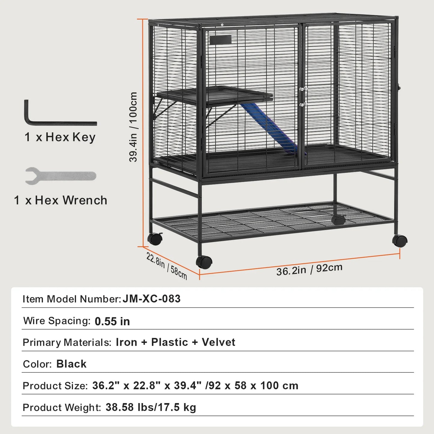 SucceBuy Rolling Metal Ferret Cage Quad Tier Habitat