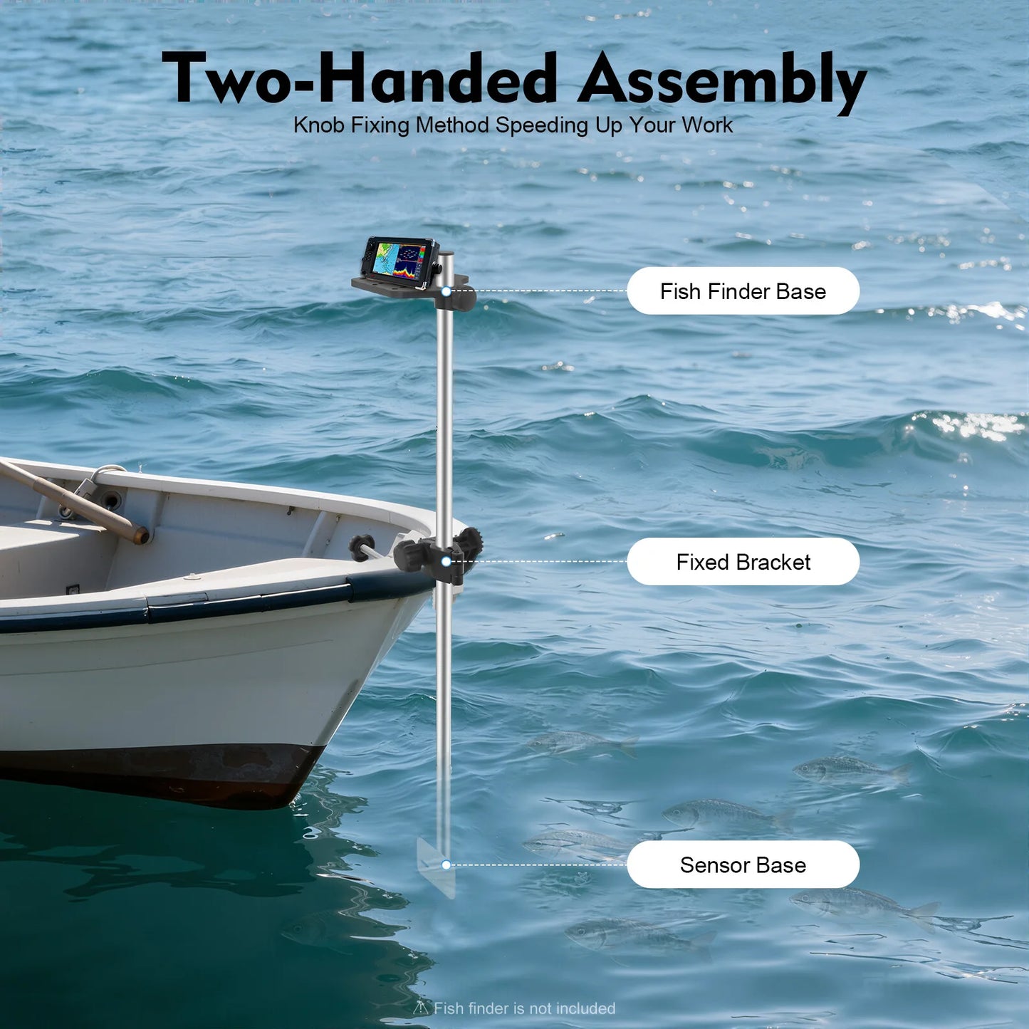 Portable Transducer Pole Mount Universal 360 Degree Rotating Fish Finder