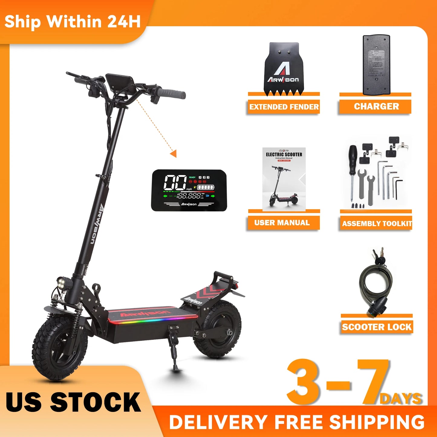 Arwibon Q30 2500W Electric Scooter