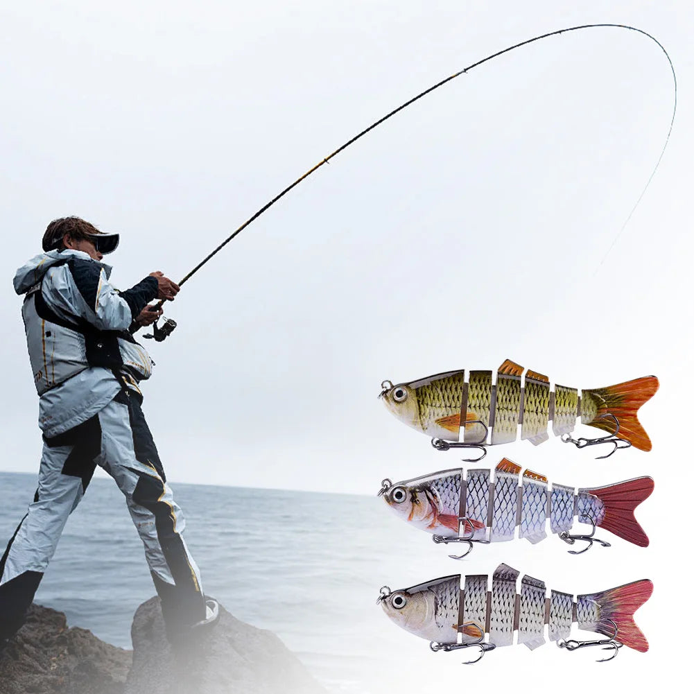 Alloet Robotic Fishing Lure With Treble Hooks Lifelike Slow Sinking