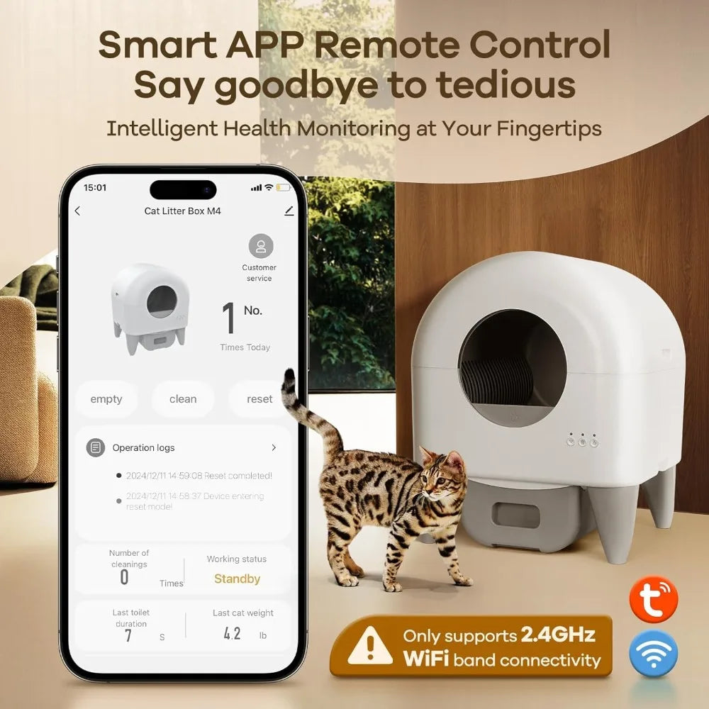 Automatic Self Cleaning Litter Box With App Control