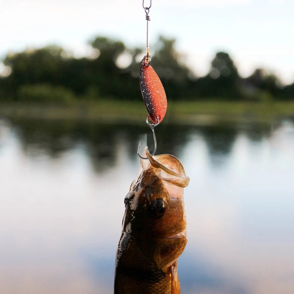 12Pcs Realistic Trout Spinner Lure Set With Single Hook