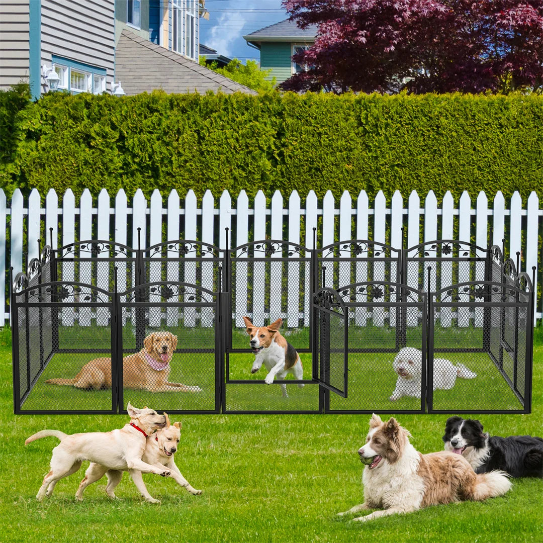 BINGOPA 8 Panel Heavy Duty Dog Playpen For Indoor Outdoor Use