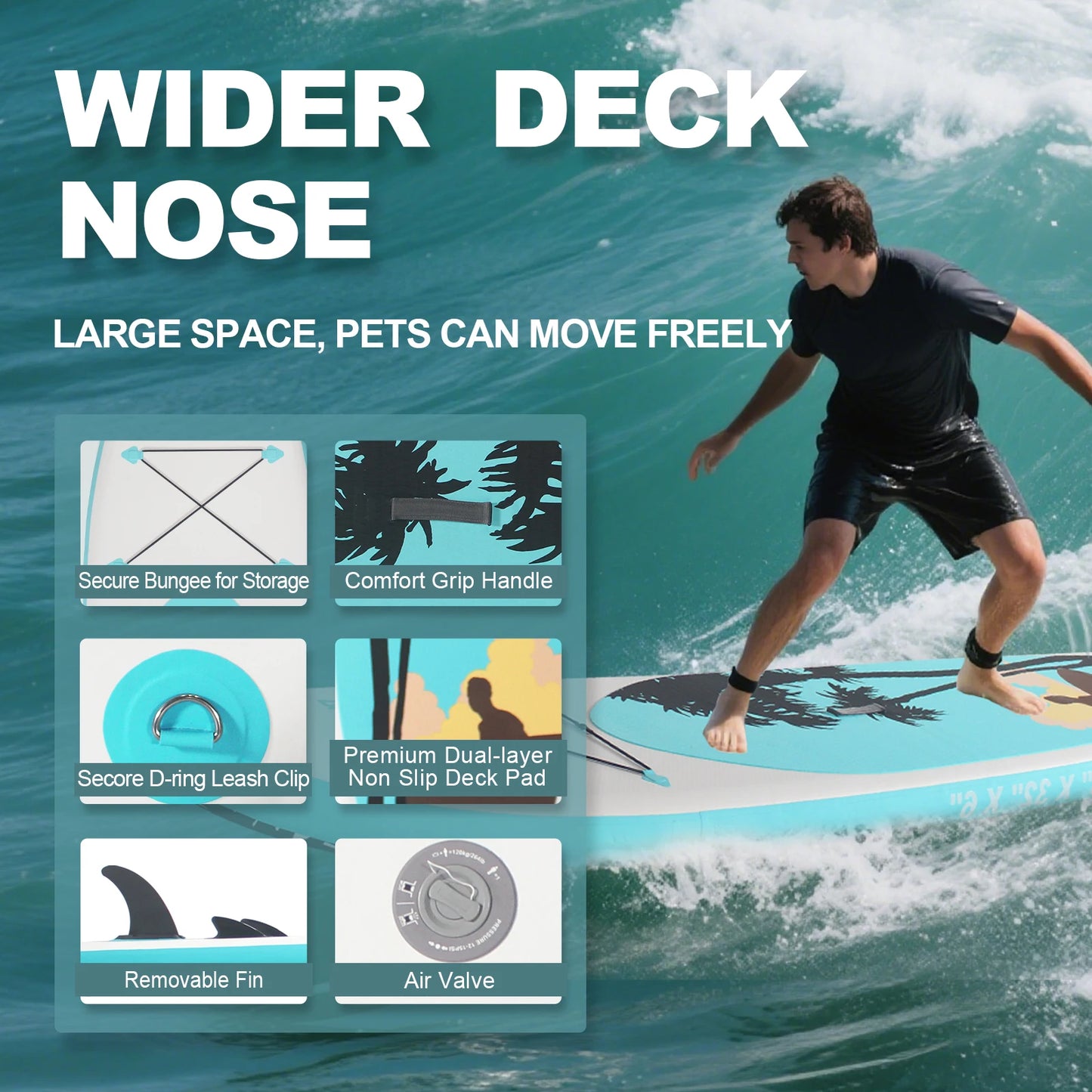 CADALENE Portable Inflatable Stand Up Paddle Board Full Kit